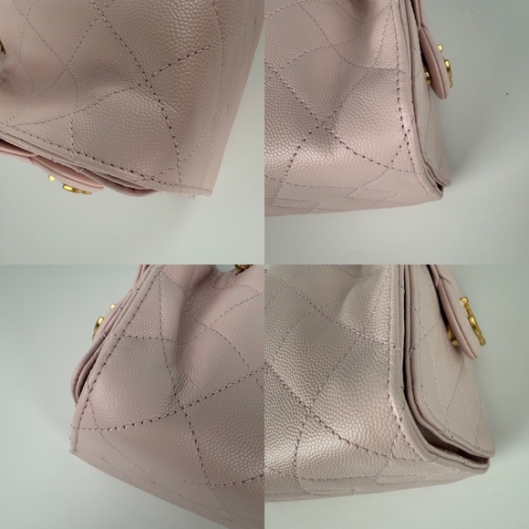 New CHANEL 25 Mini Pink Quilted Caviar Leather Shoulder Bag - Picture 8 of 12